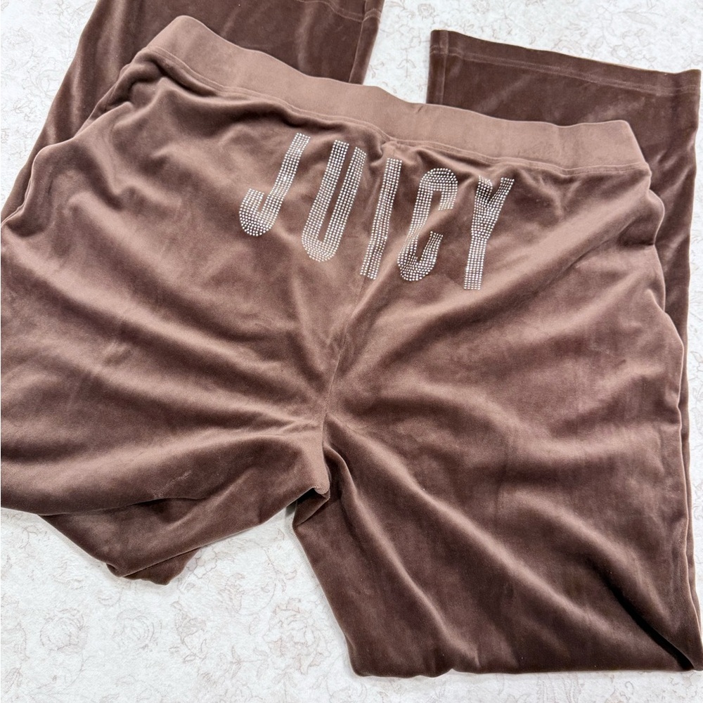 Juicy Couture Brown Velour Lounge Pants with Logo Tag